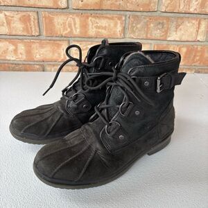 UGG Cecile Black Lace-Up Waterproof Boots Women’s Size 7.5